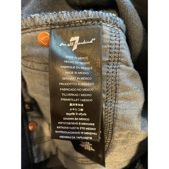 7 For All Mankind Austyn Jeans Straight Leg Dark Wash Mid-Rise Sz 29 Blue - Picture 10 of 16